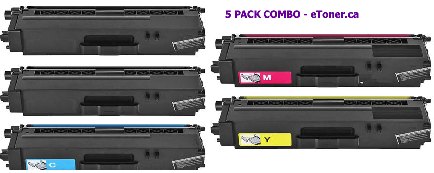 BROTHER    TN-336BK(2) TN-336C TN-336M TN-336Y 5 PACK COMBO COMPATIBLE HIGH YIELD Toner Cartri